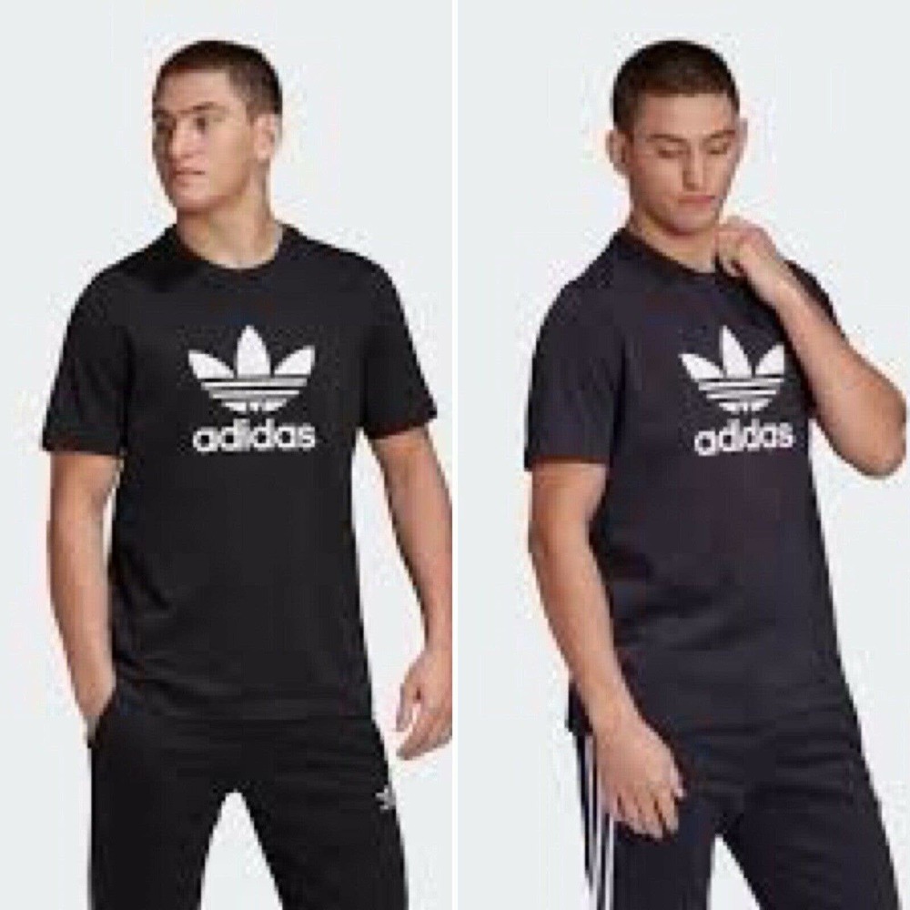 Adidas Trefoil black mens tee S super soft